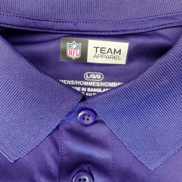 Baltimore Ravens Mens Size L Short Sleeve Golf Polo Shirt Purple Team Apparel - Picture 3 of 7